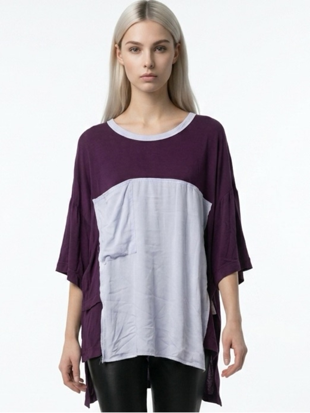 FREE PEOPLE | FP MOVEMENT Oversized Two-Tone Purple Tunic Top Women’s Size Small